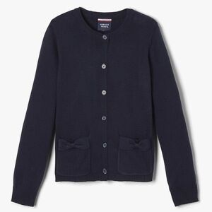 French Toast Girls' Long Sleeve Bow Pocket Cardigan